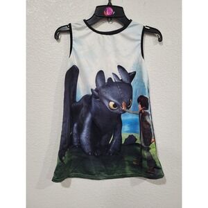 How to Train Your Dragon Toothless Hiccup Graphic Tank Dress Kids Medium #10